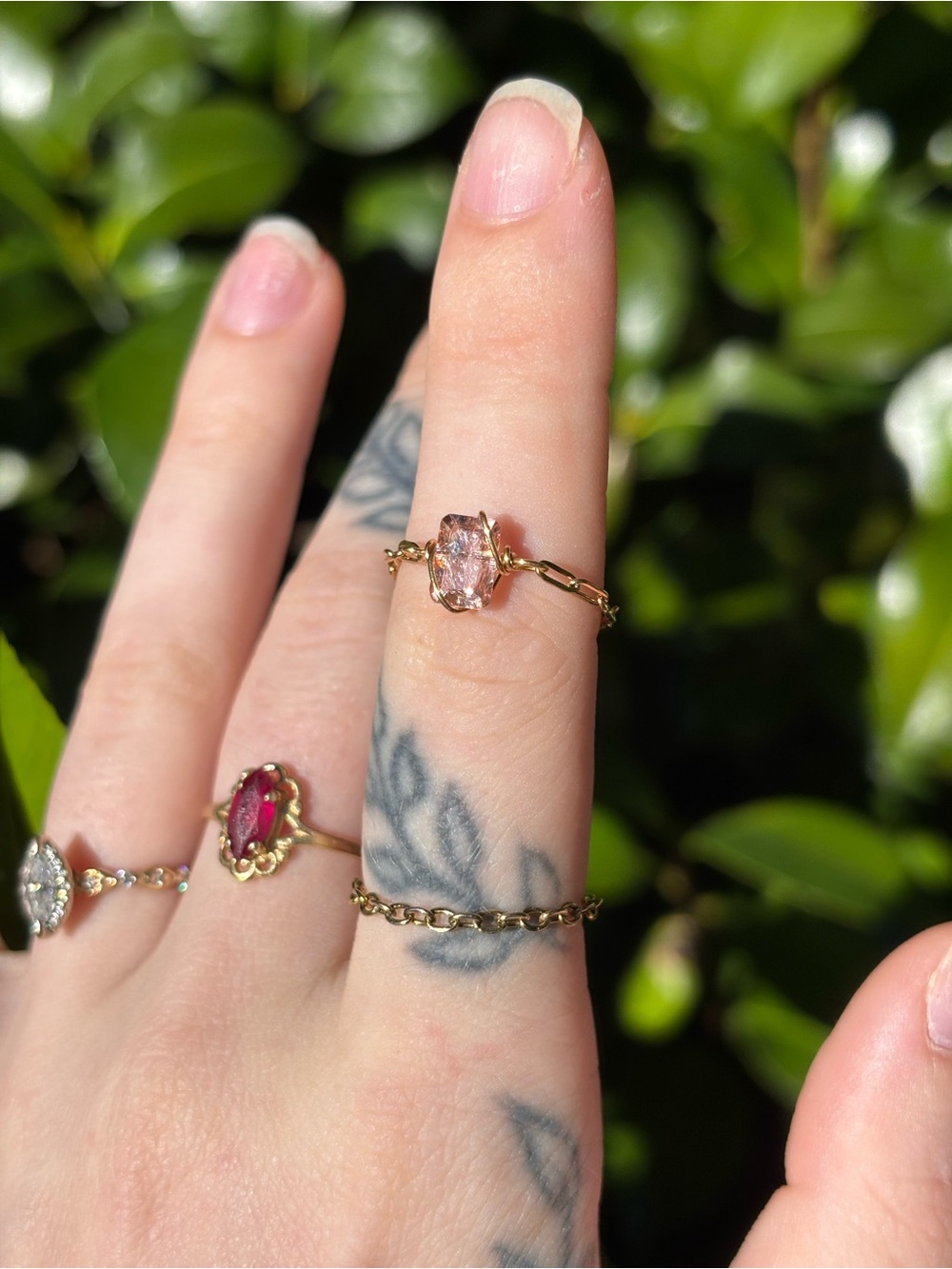 Morganite chain ring - Picture 3 of 4